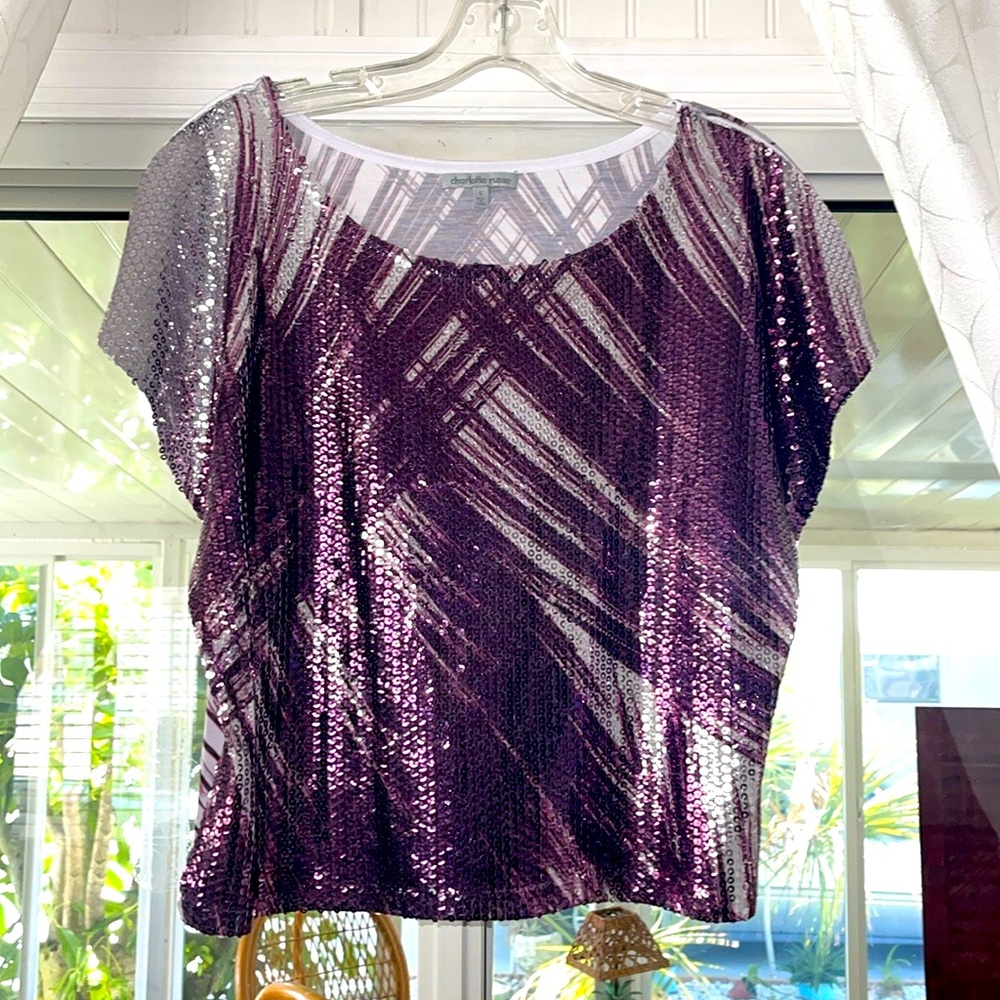 Charlotte Russe sequined dress shirt